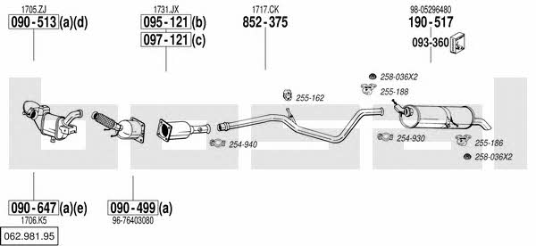 Bosal 062.981.95 Exhaust system 06298195