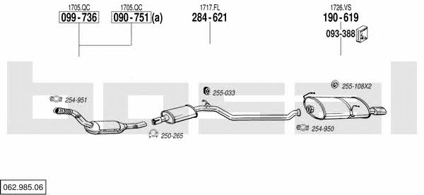 Bosal 062.985.06 Exhaust system 06298506 06298506 Bosal Exhaust system