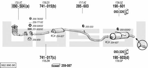  062.990.90 Exhaust system 06299090