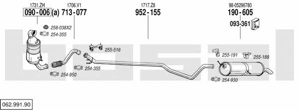 Bosal 062.991.90 Exhaust system 06299190 06299190 Bosal Exhaust system
