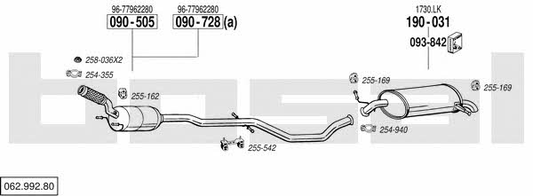 Bosal 062.992.80 Exhaust system 06299280