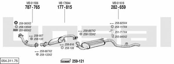 Bosal 054.311.75 Exhaust system 05431175
