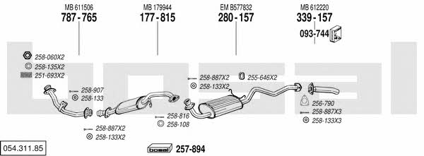 Bosal 054.311.85 Exhaust system 05431185