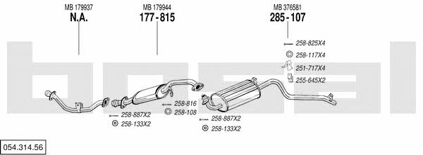 Bosal 054.314.56 Exhaust system 05431456