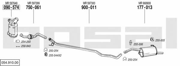 Bosal 054.910.00 Exhaust system 05491000