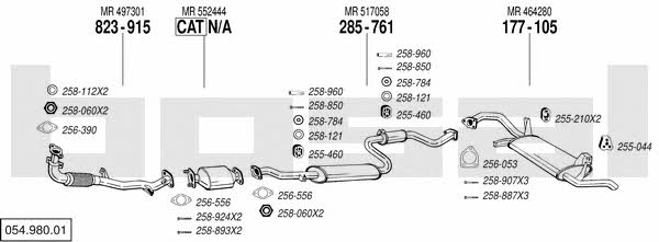 Bosal 054.980.01 Exhaust system 05498001 05498001 Bosal Exhaust system