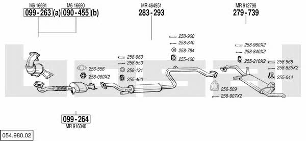  054.980.02 Exhaust system 05498002