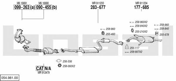  054.981.00 Exhaust system 05498100