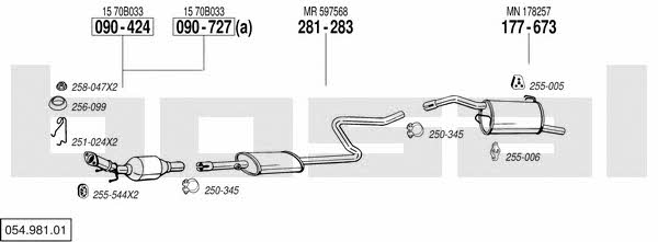 Bosal 054.981.01 Exhaust system 05498101
