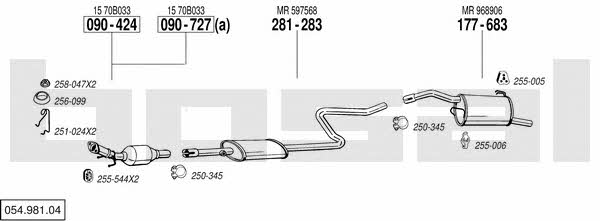  054.981.04 Exhaust system 05498104