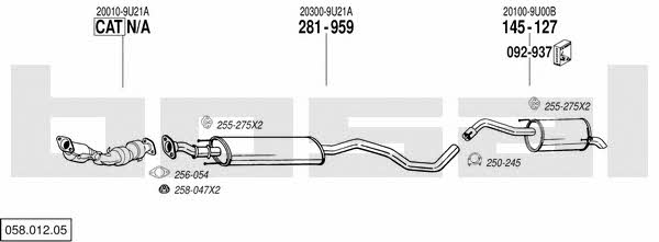 Bosal 058.012.05 Exhaust system 05801205