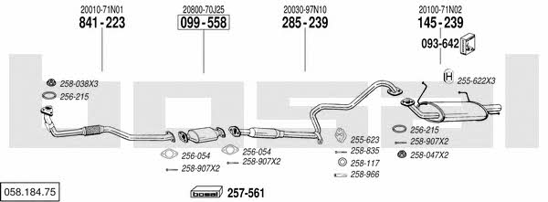 Bosal 058.184.75 Exhaust system 05818475 05818475 Bosal Exhaust system