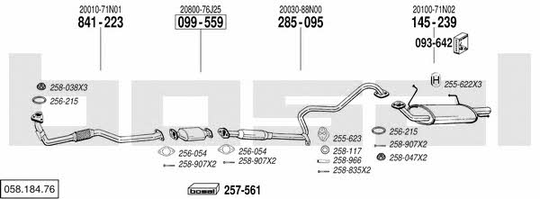 Bosal 058.184.76 Exhaust system 05818476 05818476 Bosal Exhaust system