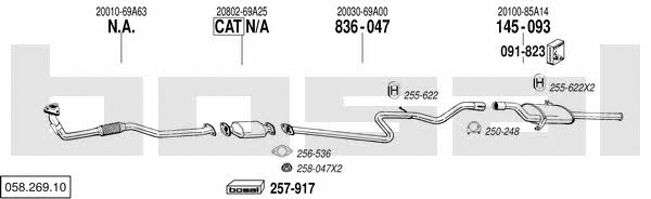 Bosal 058.269.10 Exhaust system 05826910