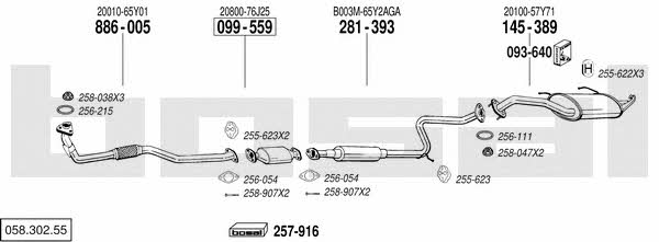 Bosal 058.302.55 Exhaust system 05830255