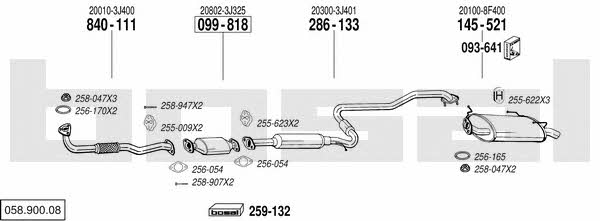 Bosal 058.900.08 Exhaust system 05890008