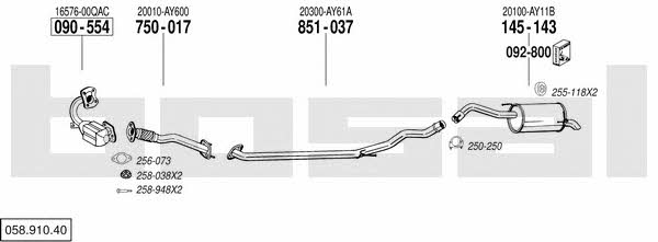 Bosal 058.910.40 Exhaust system 05891040