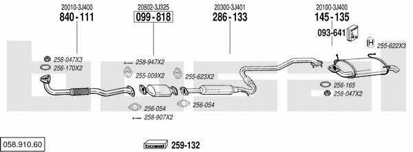 Bosal 058.910.60 Exhaust system 05891060