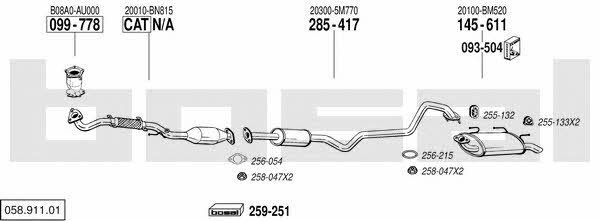  058.911.01 Exhaust system 05891101