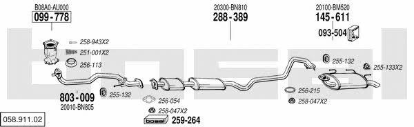  058.911.02 Exhaust system 05891102