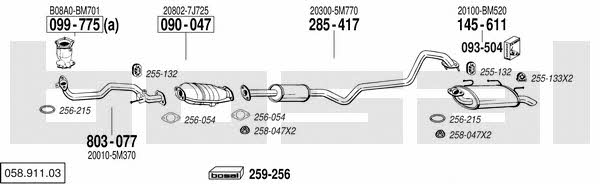 Bosal 058.911.03 Exhaust system 05891103