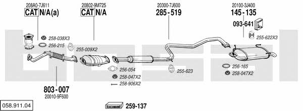  058.911.04 Exhaust system 05891104