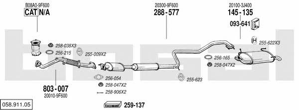  058.911.05 Exhaust system 05891105