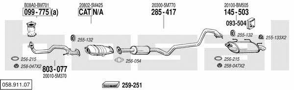  058.911.07 Exhaust system 05891107