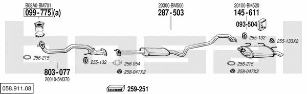 058.911.08 Exhaust system 05891108