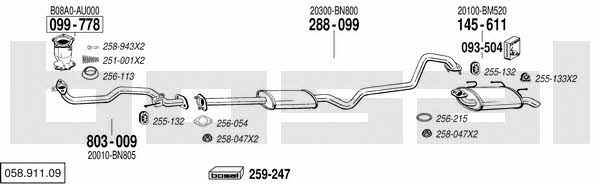  058.911.09 Exhaust system 05891109