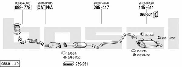 Bosal 058.911.10 Exhaust system 05891110