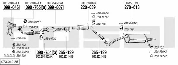  073.012.35 Exhaust system 07301235