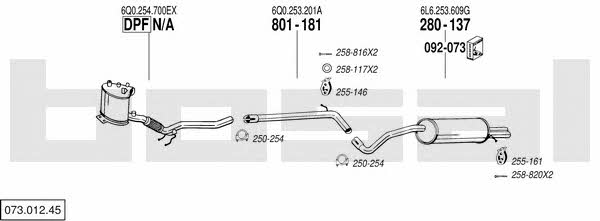 Bosal 073.012.45 Exhaust system 07301245