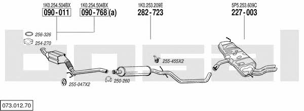 Bosal 073.012.70 Exhaust system 07301270