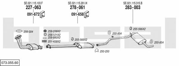 Bosal 073.055.60 Exhaust system 07305560 07305560 Bosal Exhaust system
