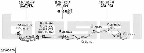 Bosal 073.056.50 Exhaust system 07305650 07305650 Bosal Exhaust system