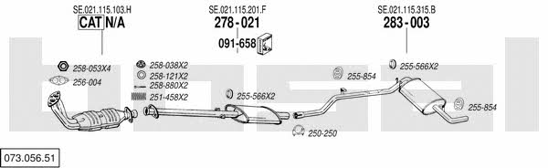 Bosal 073.056.51 Exhaust system 07305651 07305651 Bosal Exhaust system