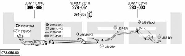 Bosal 073.056.60 Exhaust system 07305660 07305660 Bosal Exhaust system