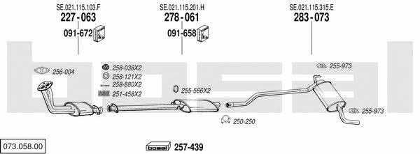Bosal 073.058.00 Exhaust system 07305800 07305800 Bosal Exhaust system