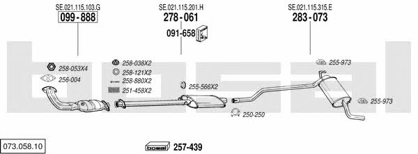 Bosal 073.058.10 Exhaust system 07305810 07305810 Bosal Exhaust system