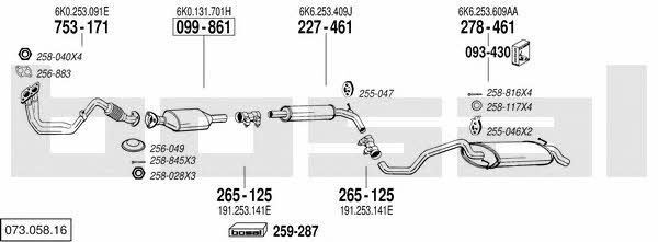 Bosal 073.058.16 Exhaust system 07305816