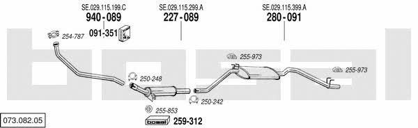 Bosal 073.082.05 Exhaust system 07308205