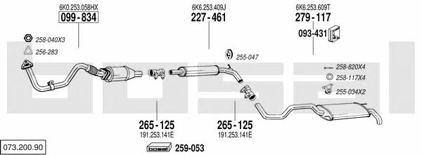 Bosal 073.200.90 Exhaust system 07320090 07320090 Bosal Exhaust system