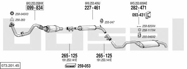Bosal 073.201.45 Exhaust system 07320145 07320145 Bosal Exhaust system