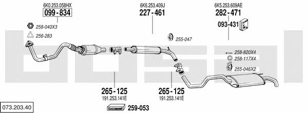 Bosal 073.203.40 Exhaust system 07320340 07320340 Bosal Exhaust system