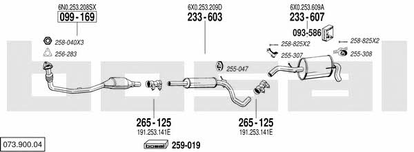  073.900.04 Exhaust system 07390004