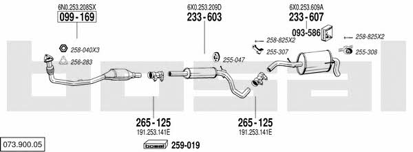  073.900.05 Exhaust system 07390005