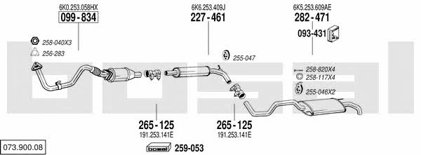 Bosal 073.900.08 Exhaust system 07390008 07390008 Bosal Exhaust system