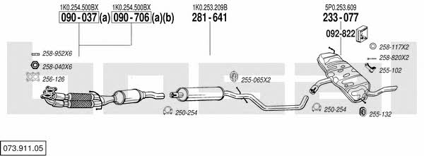  073.911.05 Exhaust system 07391105