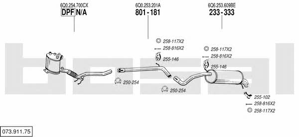 Bosal 073.911.75 Exhaust system 07391175